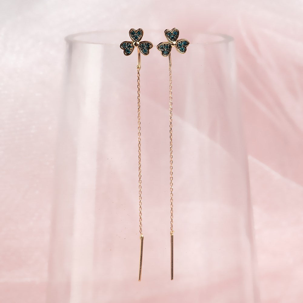 Cabaret Blue Diamond Clover Earrings