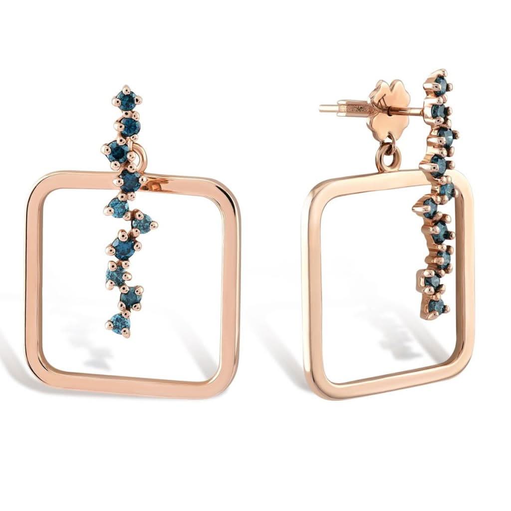 Azzuro Queen Blue Diamond Earrings