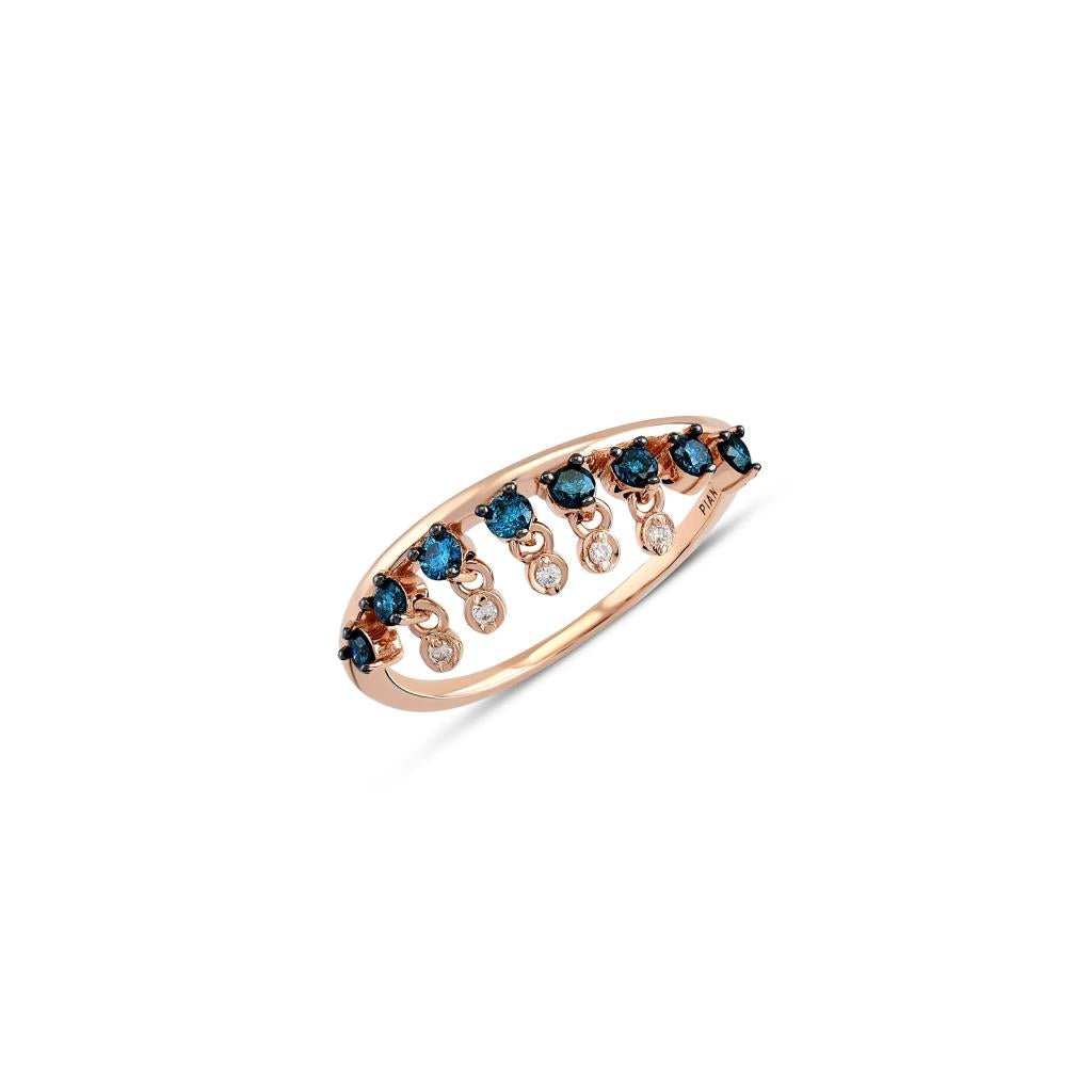 Cabaret Shaking Wave Blue Diamond Ring