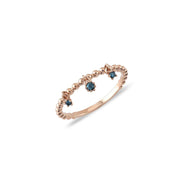 Cabaret Three Stone Saland Blue Diamond Ring