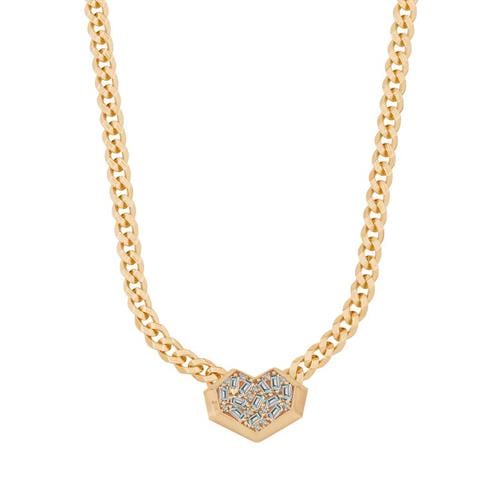 Baget Taşlı Kalp Gurmet Kolye