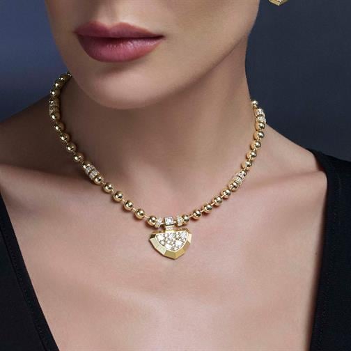 Siyah Mineli Tasarım Kolye