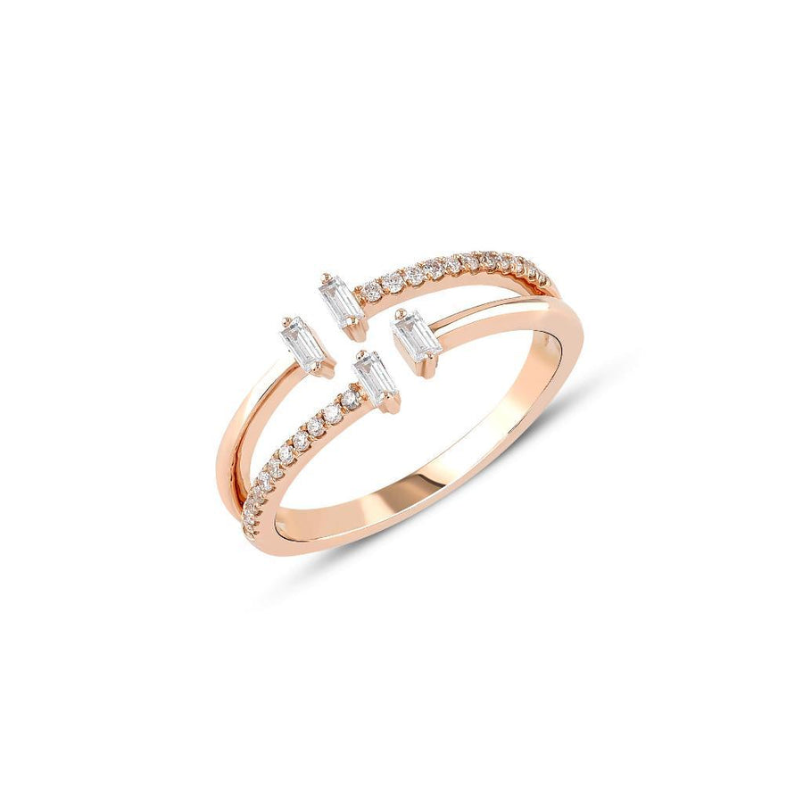Bagetto Stone And Baguette Diamond Ring