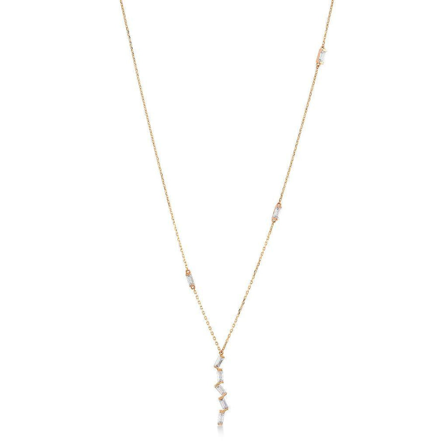 Bagetto Zigzag Gold Necklace