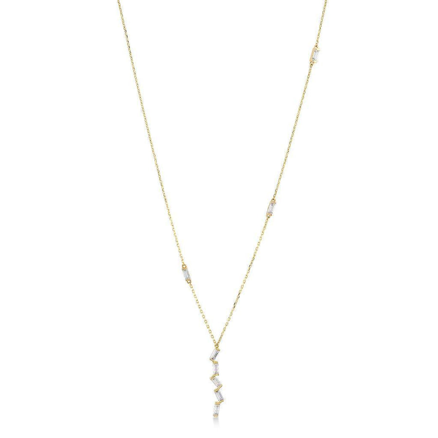 Bagetto Zigzag Gold Necklace