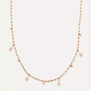 Barb Baget Kesim Pırlanta Taşlı Rose Altın Kolye