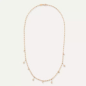 Barb Baget Kesim Pırlanta Taşlı Rose Altın Kolye