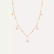 Barb II Baget Kesim Pırlanta Taşlı Rose Altın Kolye