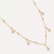 Barb II Baget Kesim Pırlanta Taşlı Rose Altın Kolye