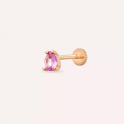 Bead Pink Safir Taşlı Rose Altın Piercing