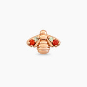 Bee Multicolor Safir Taşlı Rose Altın Piercing