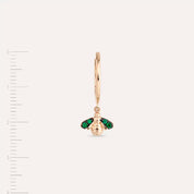 Maya Zümrüt Taşlı Rose Altın Küpe