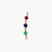 Beeline Çok Renkli Taşlı Rose Altın Piercing