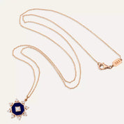 Zenith Pırlanta Taşlı ve Lacivert Mineli Kolye