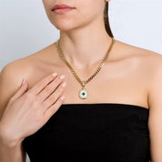 Beş Taşlı Madalyon Charm