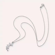 Bevel Pırlanta Taşlı Beyaz Altın Kolye