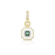 Beyaz Mineli Zümrüt Taşlı Kolye Ucu Charm