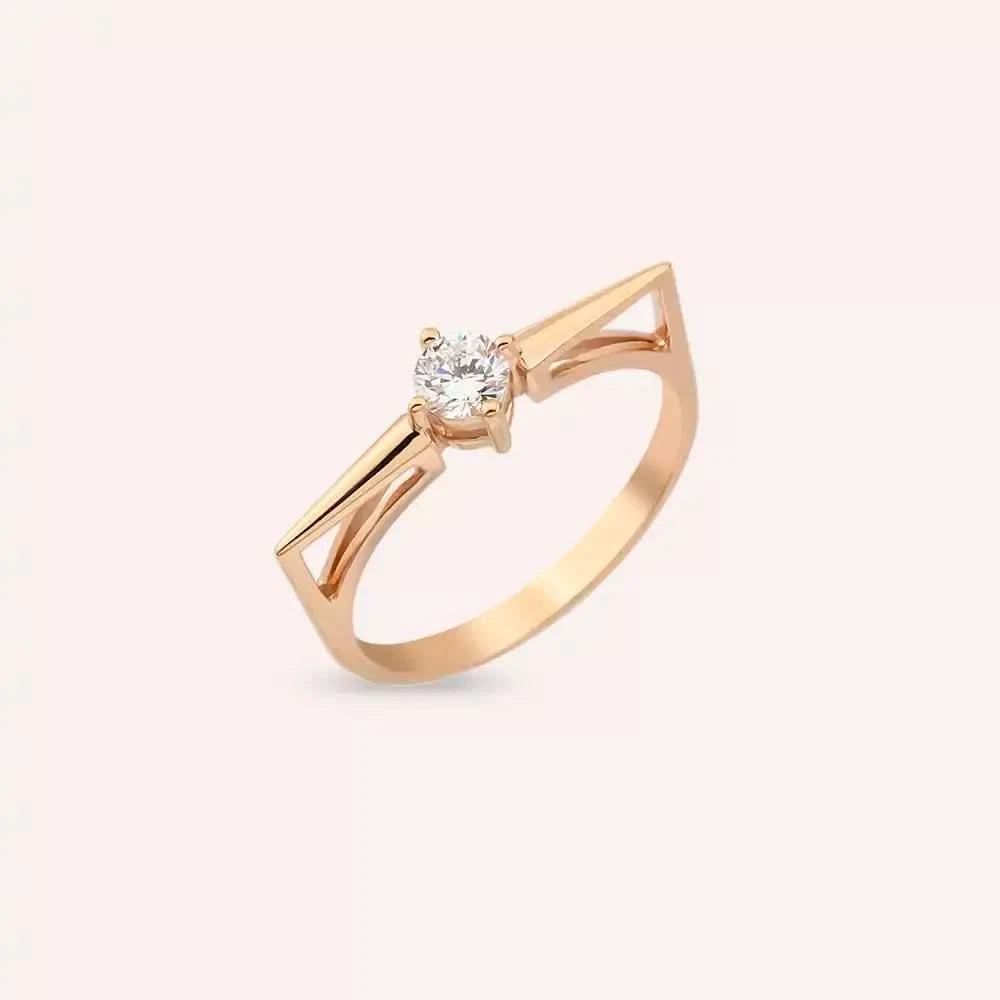 Bian 0.25 CT Pırlanta Taşlı Rose Altın Yüzük