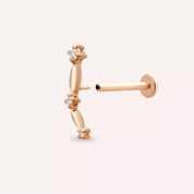 Bind Pırlanta Taşlı Rose Altın Piercing