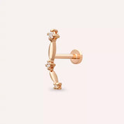 Bind Pırlanta Taşlı Rose Altın Piercing