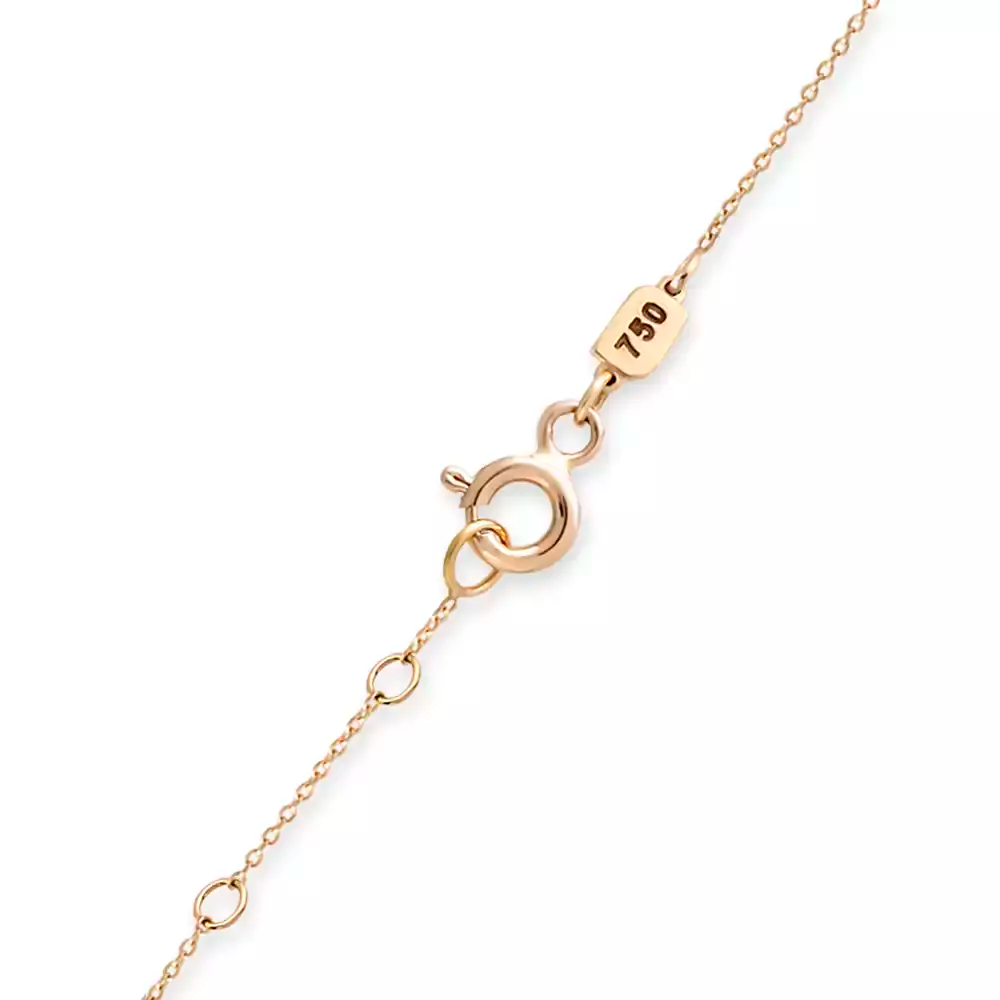 Bind Safir ve Pırlanta Taşlı Rose Altın Kolye