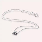 Bind Siyah Pırlanta Taşlı Beyaz Altın Kolye