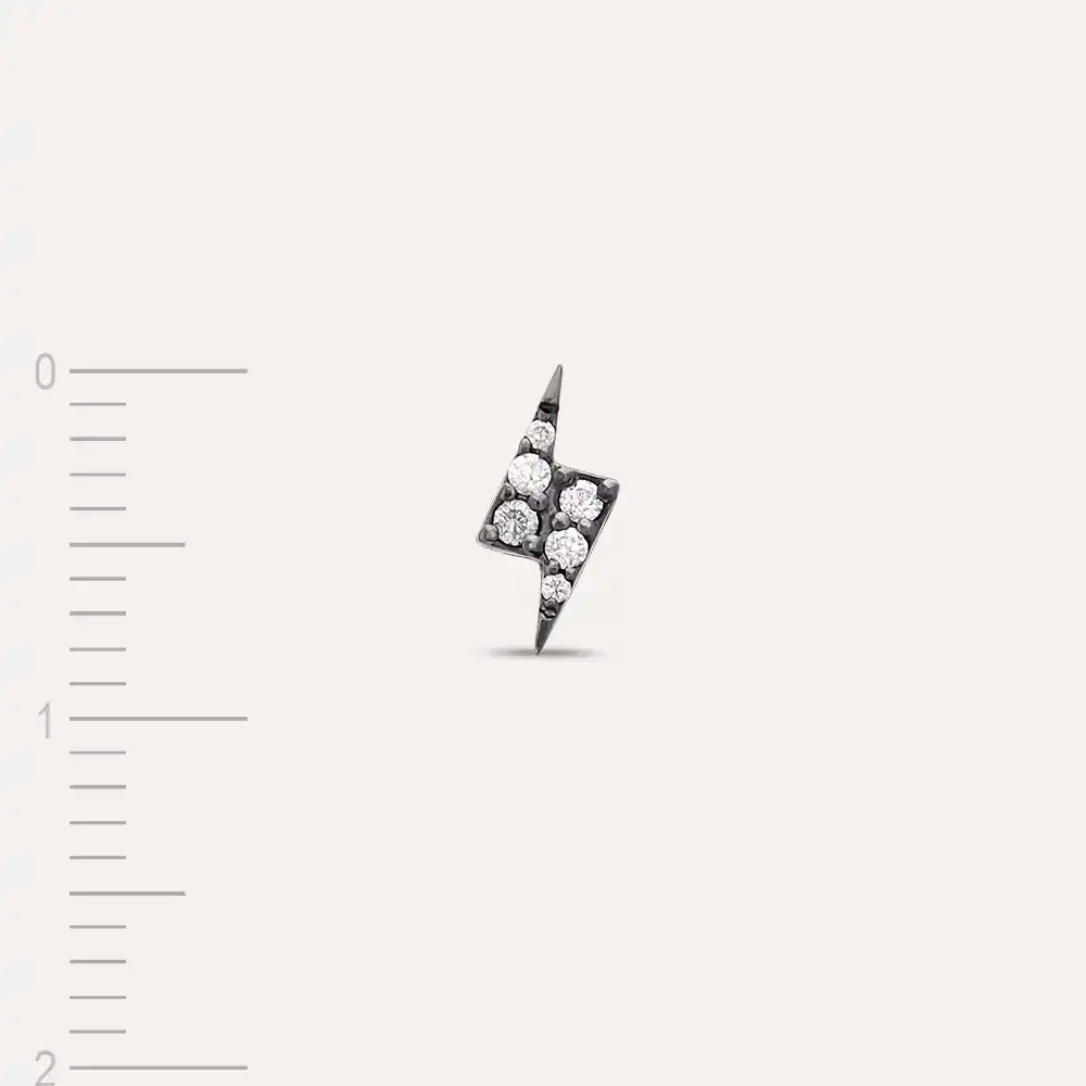 Bolt Pırlanta Taşlı Tek Küpe