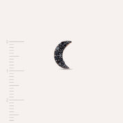 Black Moon 0.11 CT Siyah Pırlanta Taşlı Tek Küpe - Tufanlar Kuyumculuk