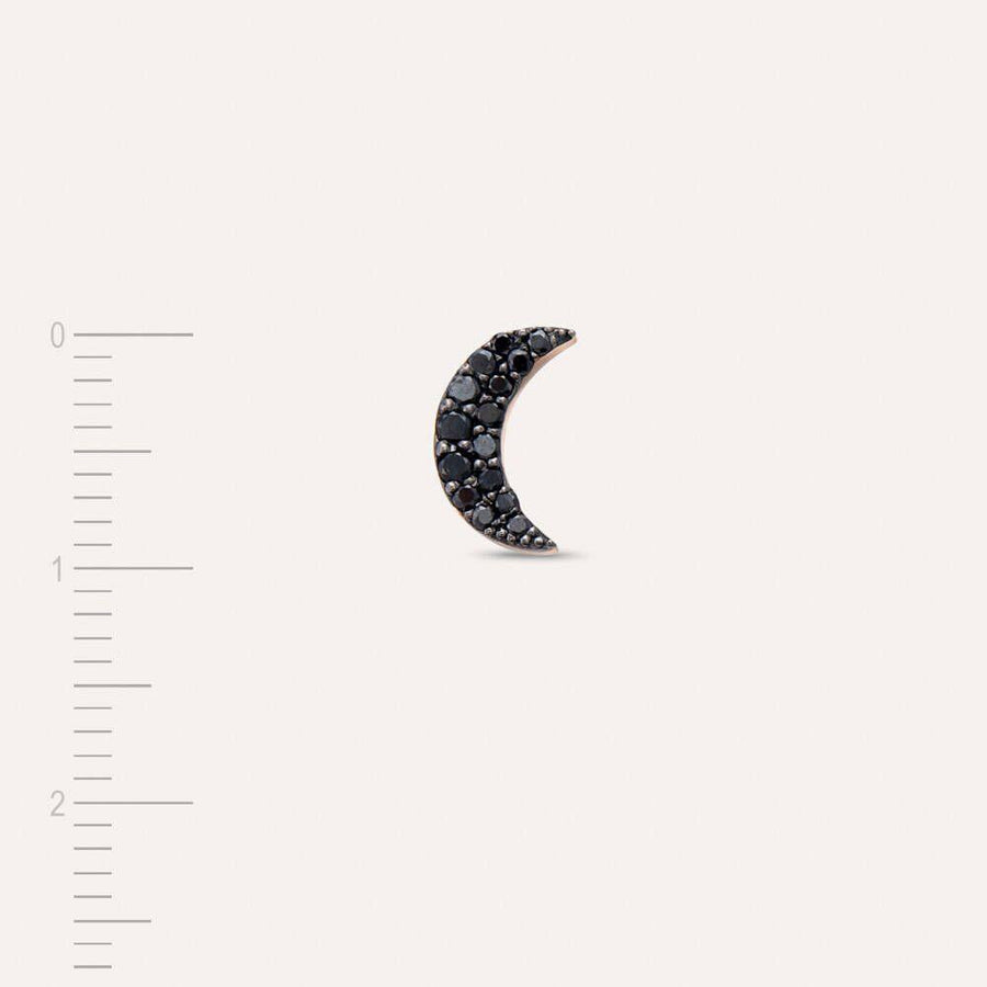 Black Moon 0.11 CT Siyah Pırlanta Taşlı Tek Küpe