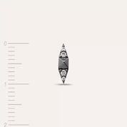 Black Pointed Pırlanta Taşlı Beyaz Altın Tek Küpe