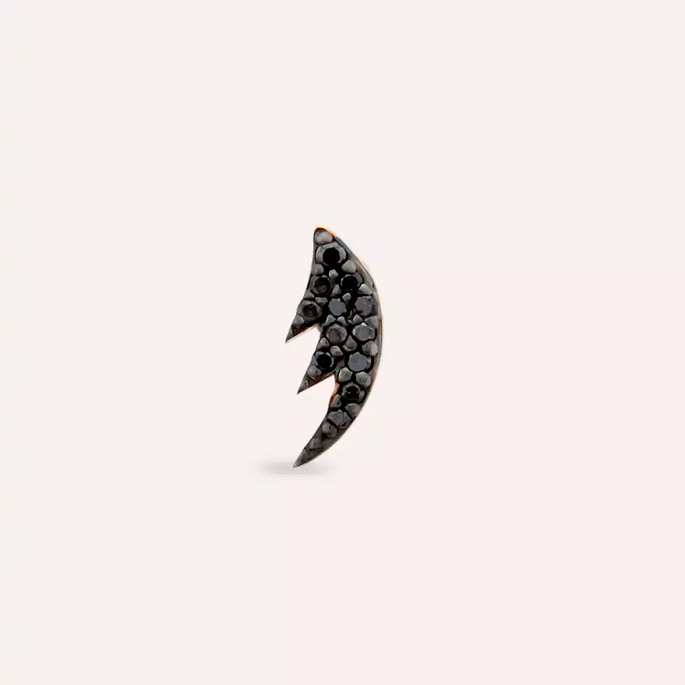 Black Sharp Siyah Pırlanta Taşlı Rose Altın Piercing