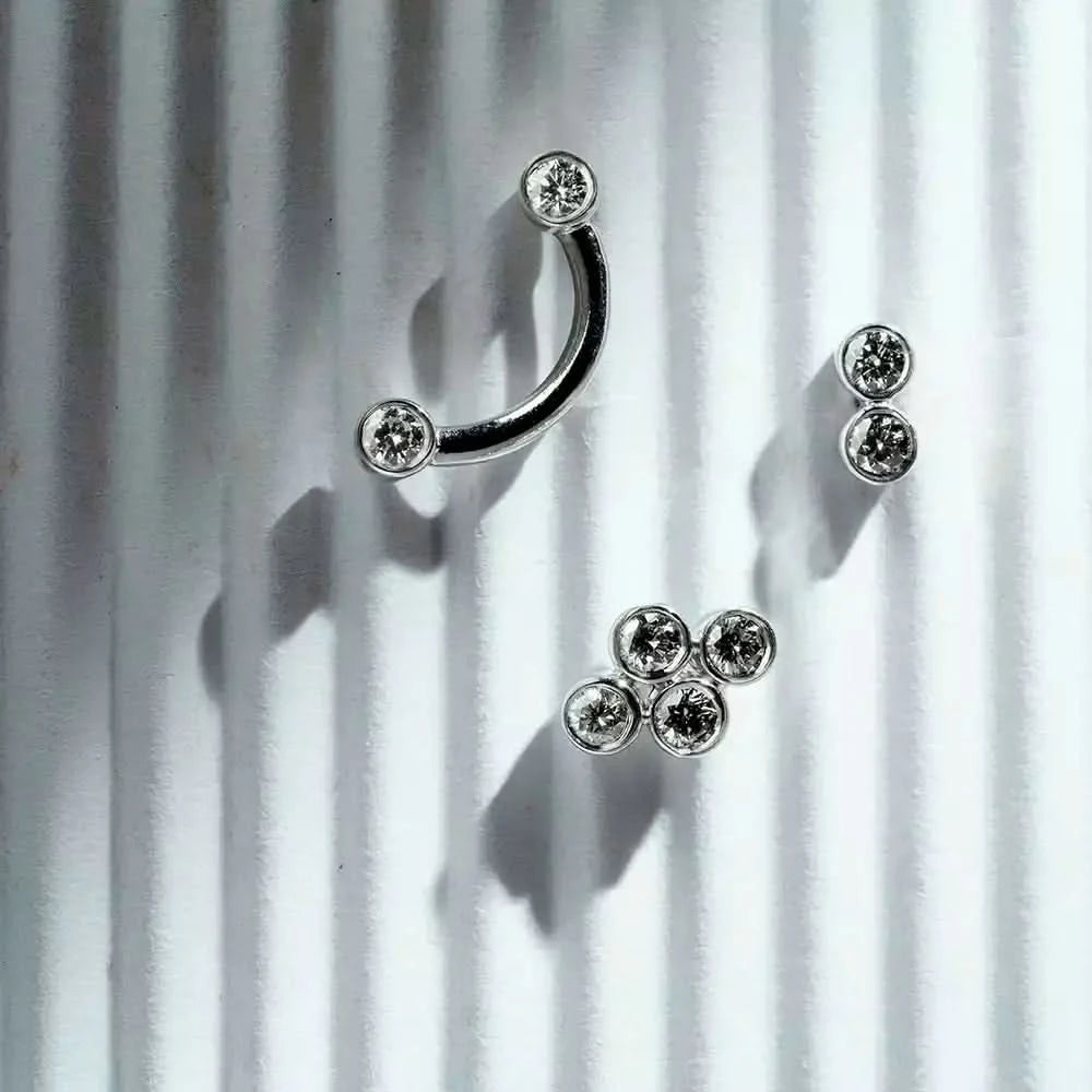 Bliss Cloud Pırlanta Taşlı Mini Tek Küpe