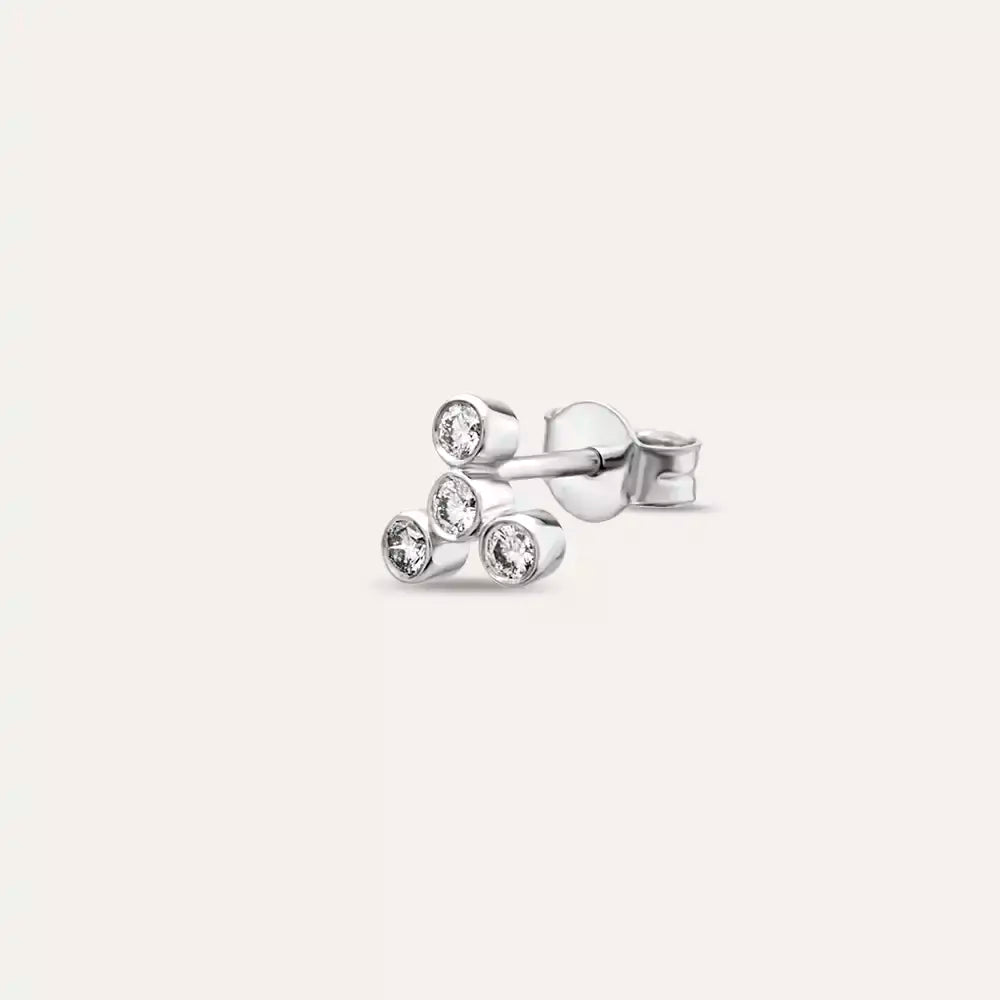 Bliss Four Pırlanta Taşlı Mini Tek Küpe