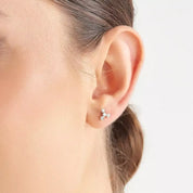 Dots Four Pırlanta Taşlı Mini Tek Küpe