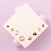Bliss Frame 0.14 CT Pırlanta Taşlı Rose Altın Mini Tek Küpe