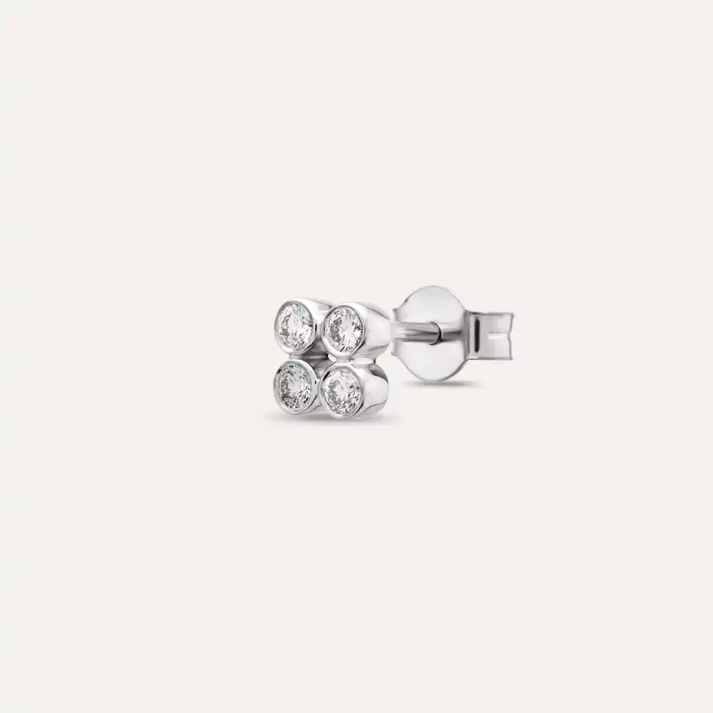 Bliss Frame Pırlanta Taşlı Mini Tek Küpe