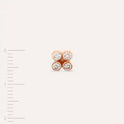 Bliss Frame Pırlanta Taşlı Rose Altın Tek Küpe