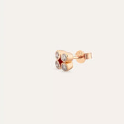 Bliss Frame Pırlanta Taşlı Rose Altın Tek Küpe