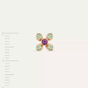 Dots Multicolor Safir Taşlı Rose Altın Tek Küpe