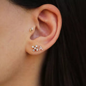 Dots Rose Pırlanta Taşlı Tek Küpe