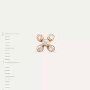 Dots Rose Pırlanta Taşlı Tek Küpe