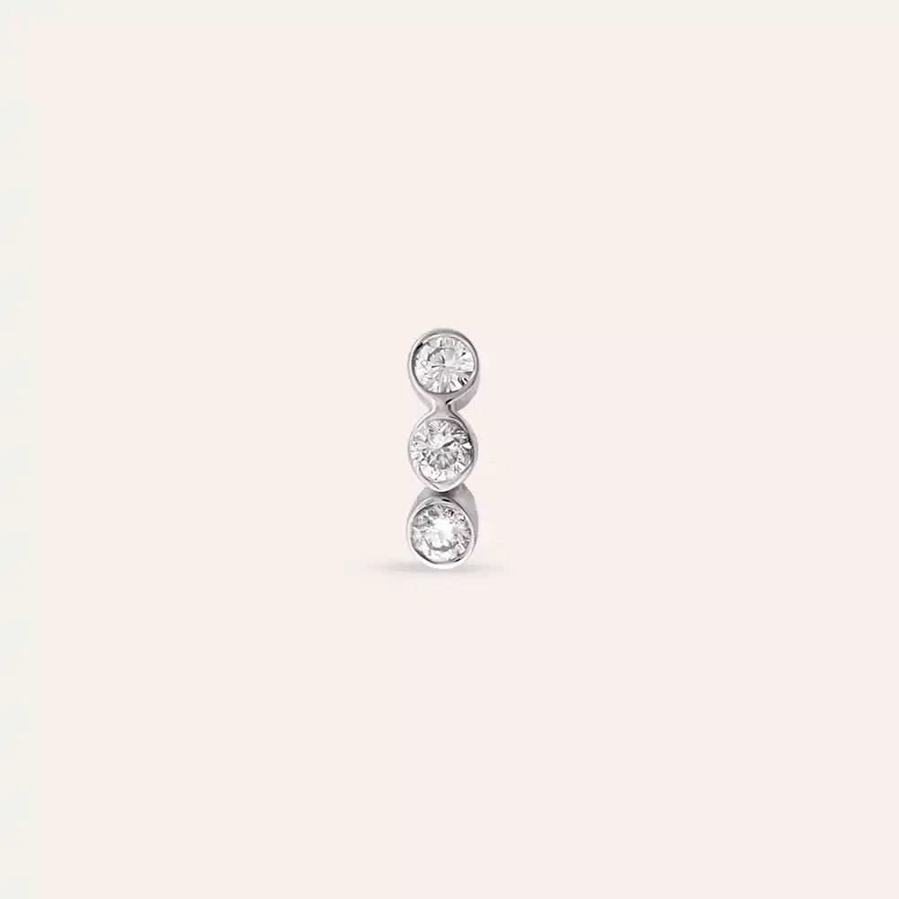 Bliss Three Pırlanta Taşlı Mini Tek Küpe