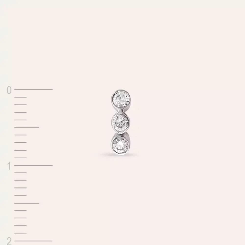 Bliss Three Pırlanta Taşlı Mini Tek Küpe