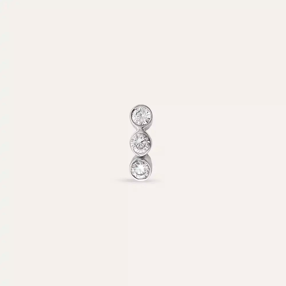 Bliss Three Pırlanta Taşlı Mini Tek Küpe