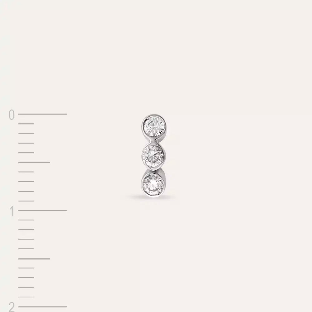 Dots Three Pırlanta Taşlı Mini Tek Küpe