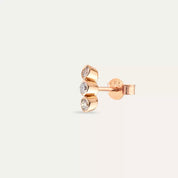 Bliss Three Pırlanta Taşlı Rose Altın Mini Tek Küpe