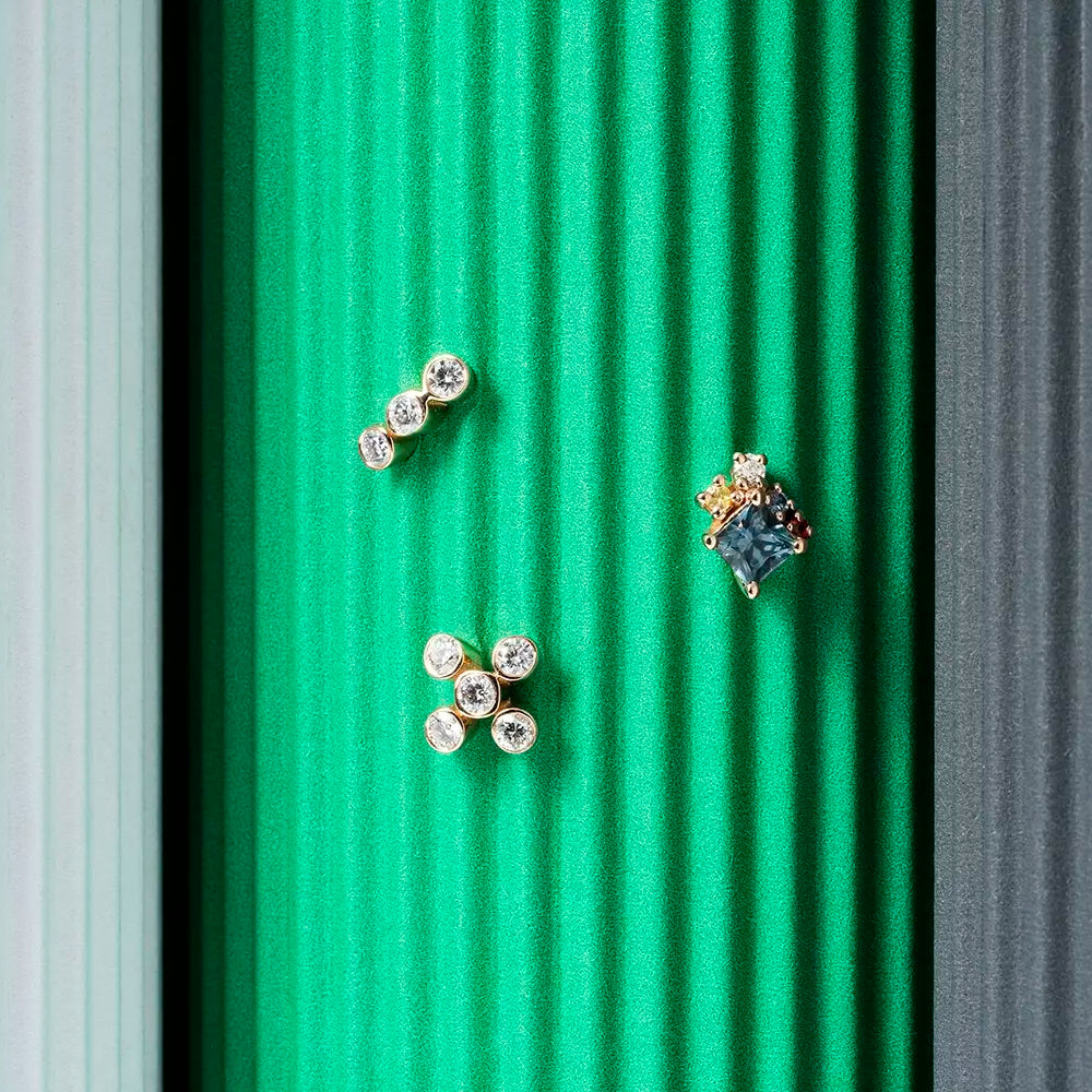 Bliss Three Pırlanta Taşlı Rose Altın Mini Tek Küpe