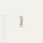 Dots Three Pırlanta Taşlı Rose Altın Mini Tek Küpe