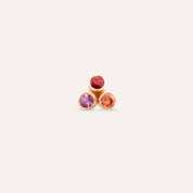 Bliss Triangle Multicolor Safir Taşlı Rose Altın Tek Küpe