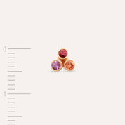 Bliss Triangle Multicolor Safir Taşlı Rose Altın Tek Küpe